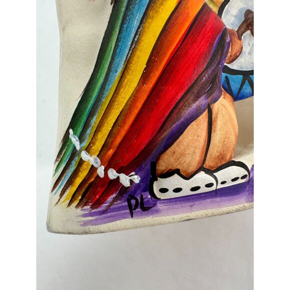 De Grazia Signed Hand Painted Colorful Drummer Boy Candle Holder Luminarie Bag - Picture 8 of 16
